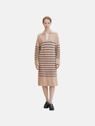 TOM TAILOR Knitted dress in Beige