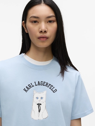 Tricou 'Choupette-Skizze' de la Karl Lagerfeld pe albastru