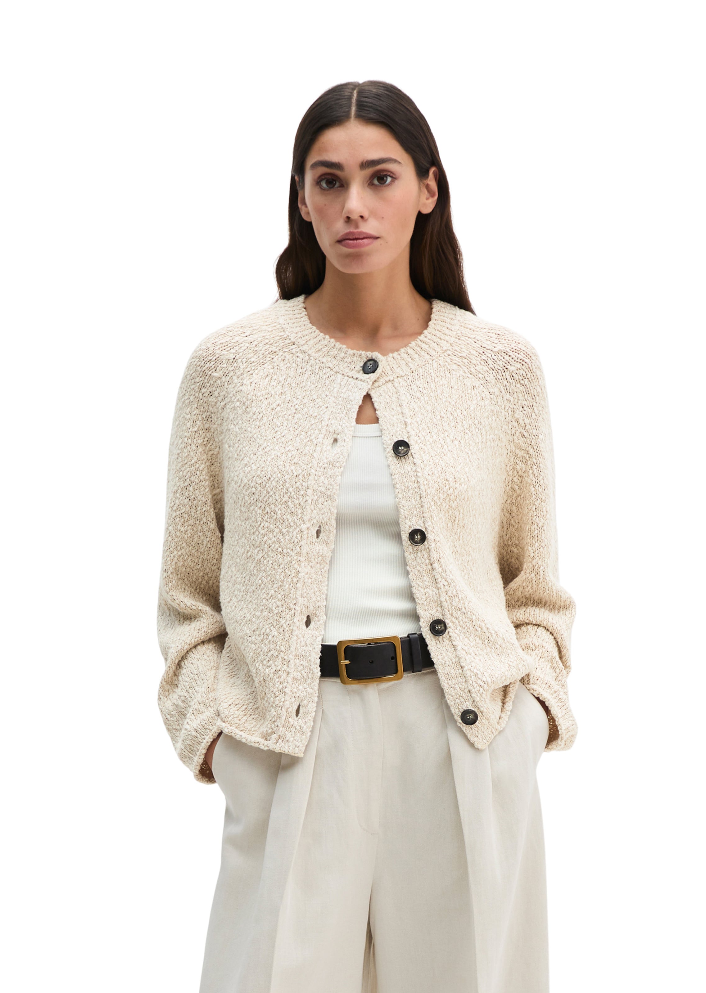 Marc O'Polo Strickjacke in Beige: Vorderseite