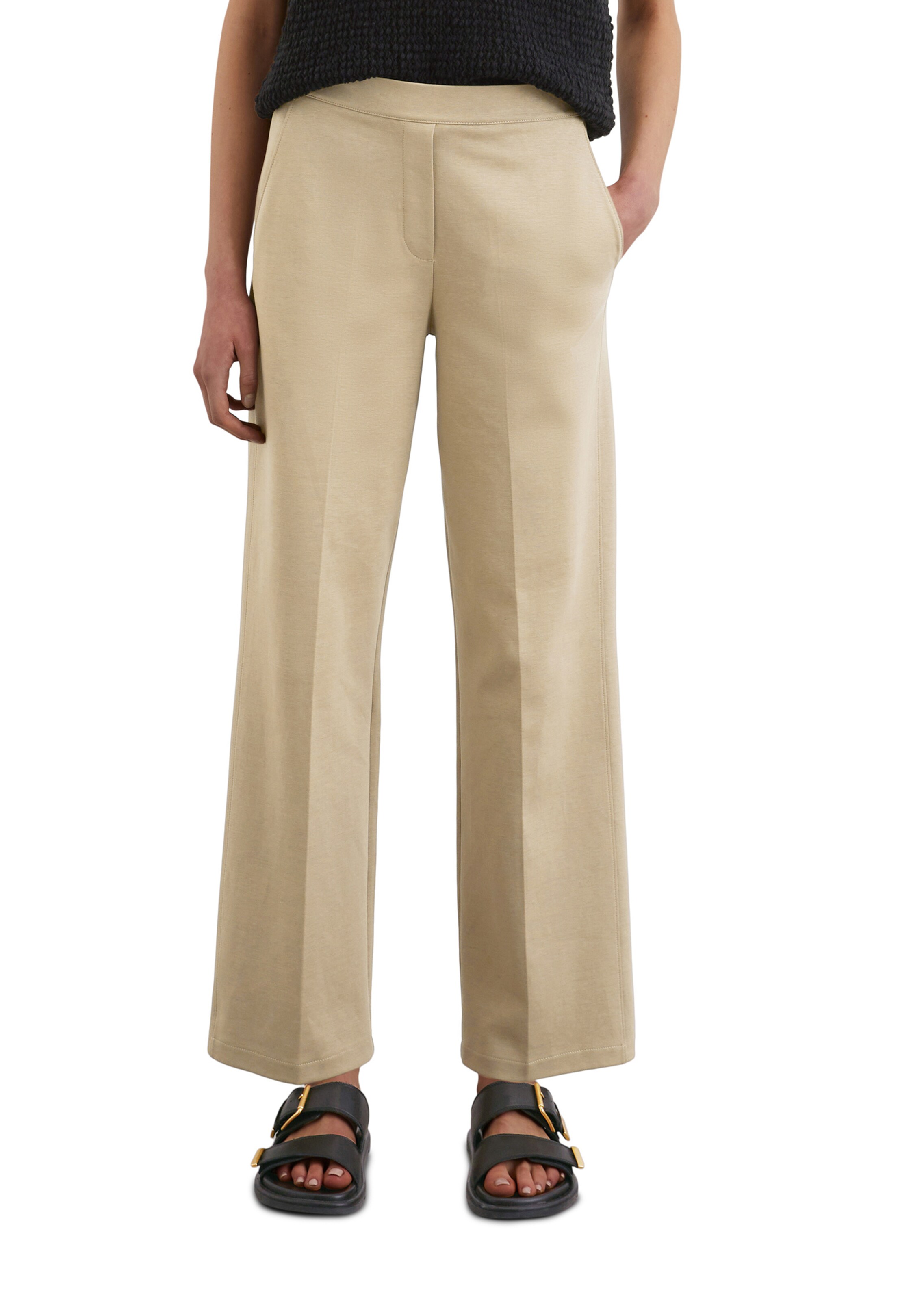 Marc O'Polo Loosefit Pantalon in Beige: voorkant