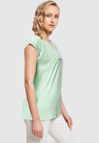 Merchcode T-Shirt 'Hope Rainbow' in Grün