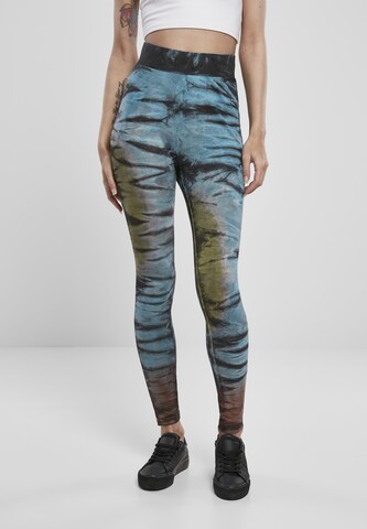 Urban Classics Skinny Leggings in Blue: front