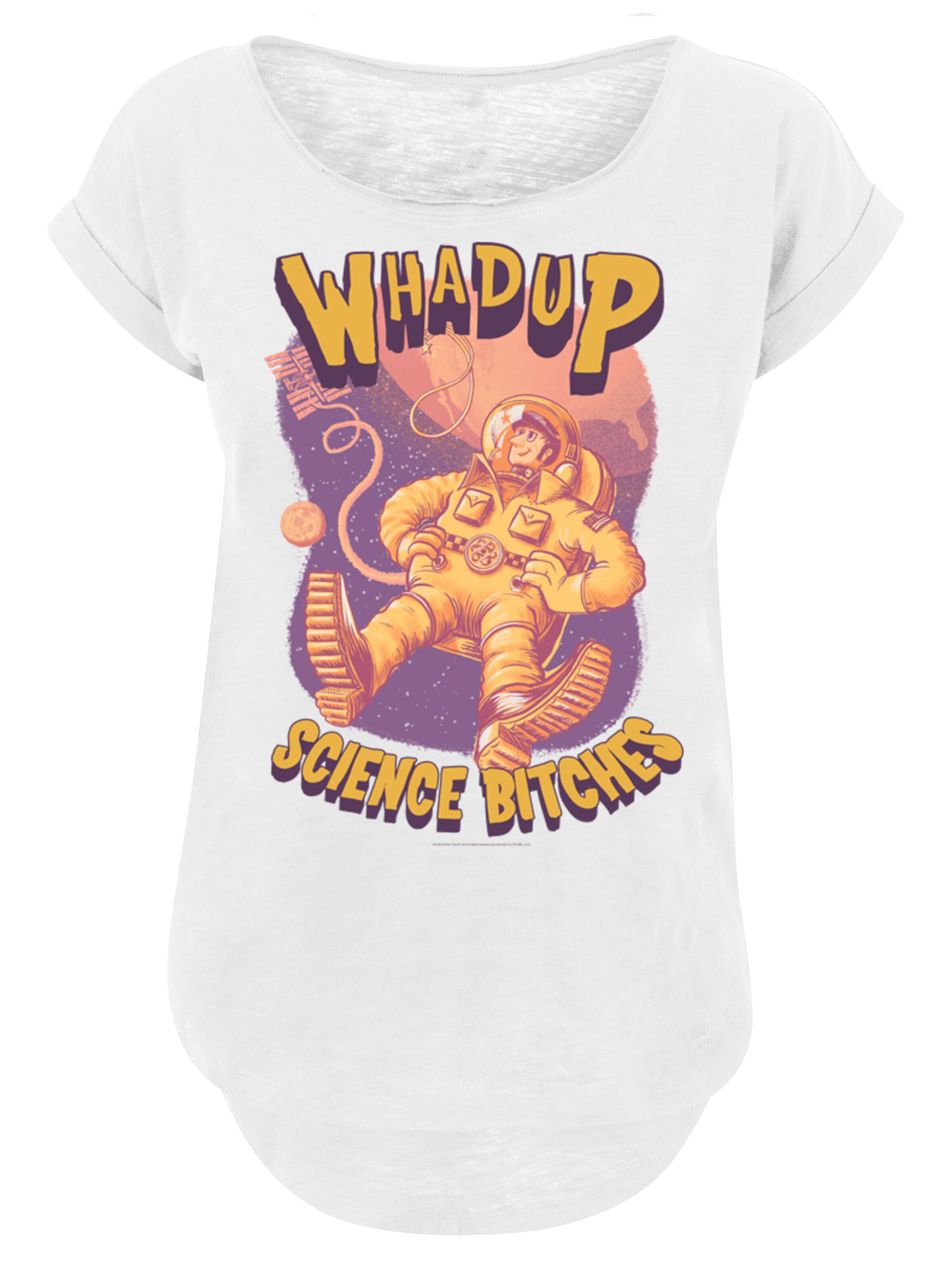 F4NT4STIC Shirt 'Theory Whad Up Science Bitches' in White: front