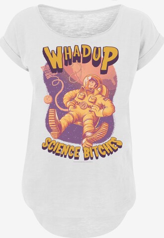 F4NT4STIC Shirt 'Theory Whad Up Science Bitches' in Wit: voorkant