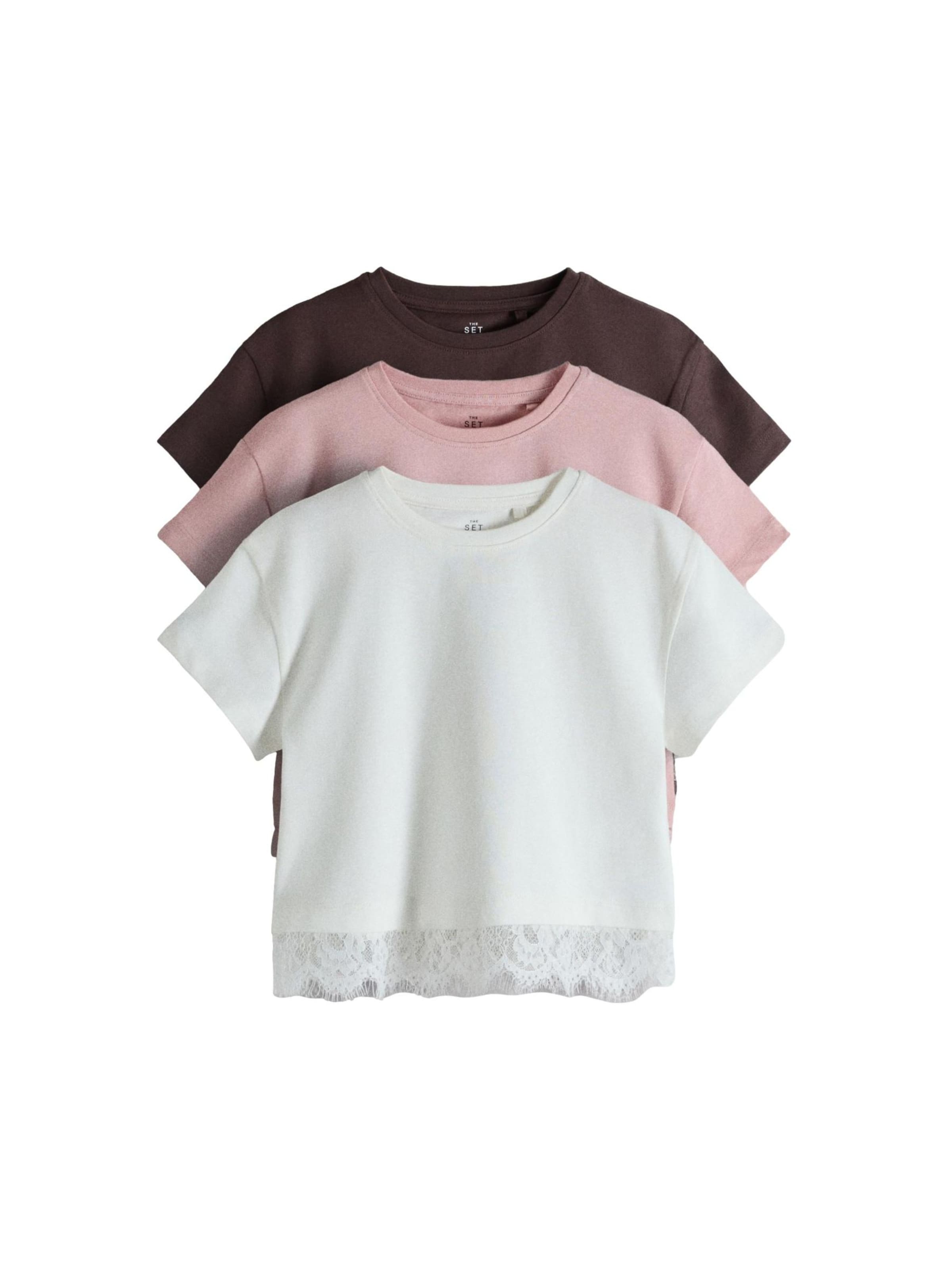 T-Shirt The Set en beige : devant