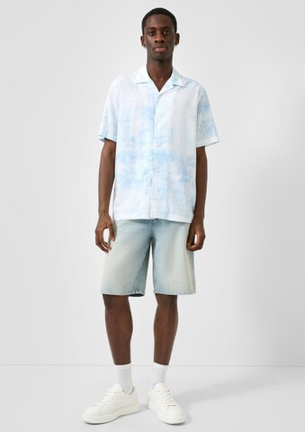 QS Comfort fit Button Up Shirt in Blue