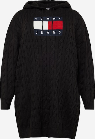 Robes en maille Tommy Jeans Curve en noir : devant