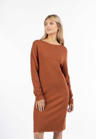 usha WHITE LABEL Knitted dress in Brown: front