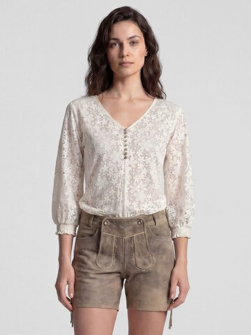 Blouse folklorique 'Kolumba' SPIETH & WENSKY en blanc : devant