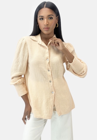 Elara Bluse in Beige: Vorderseite