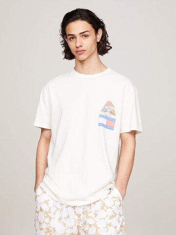 T-Shirt Tommy Jeans en blanc : devant