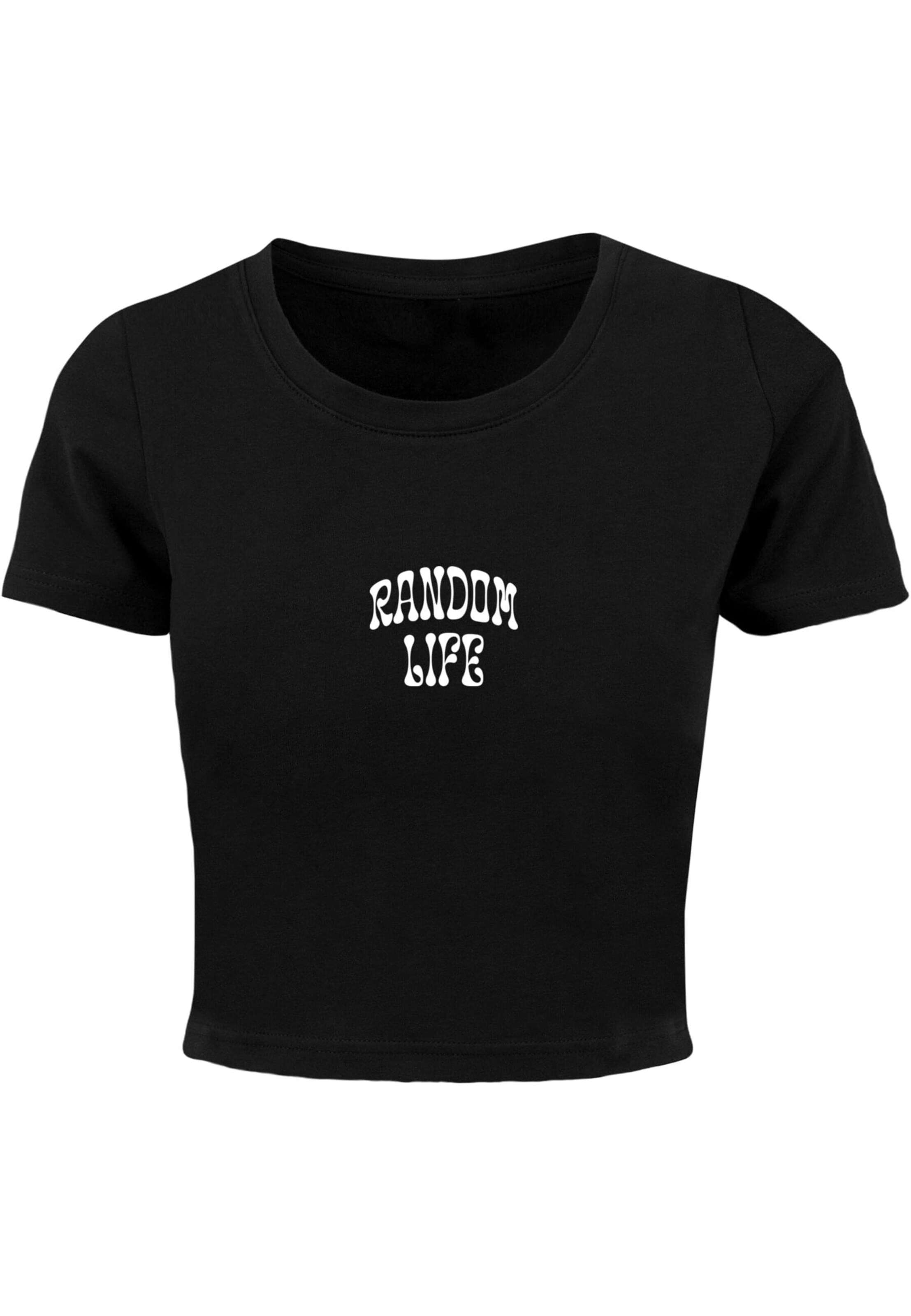 Merchcode T-Shirt 'Random Life' in Schwarz: Vorderseite
