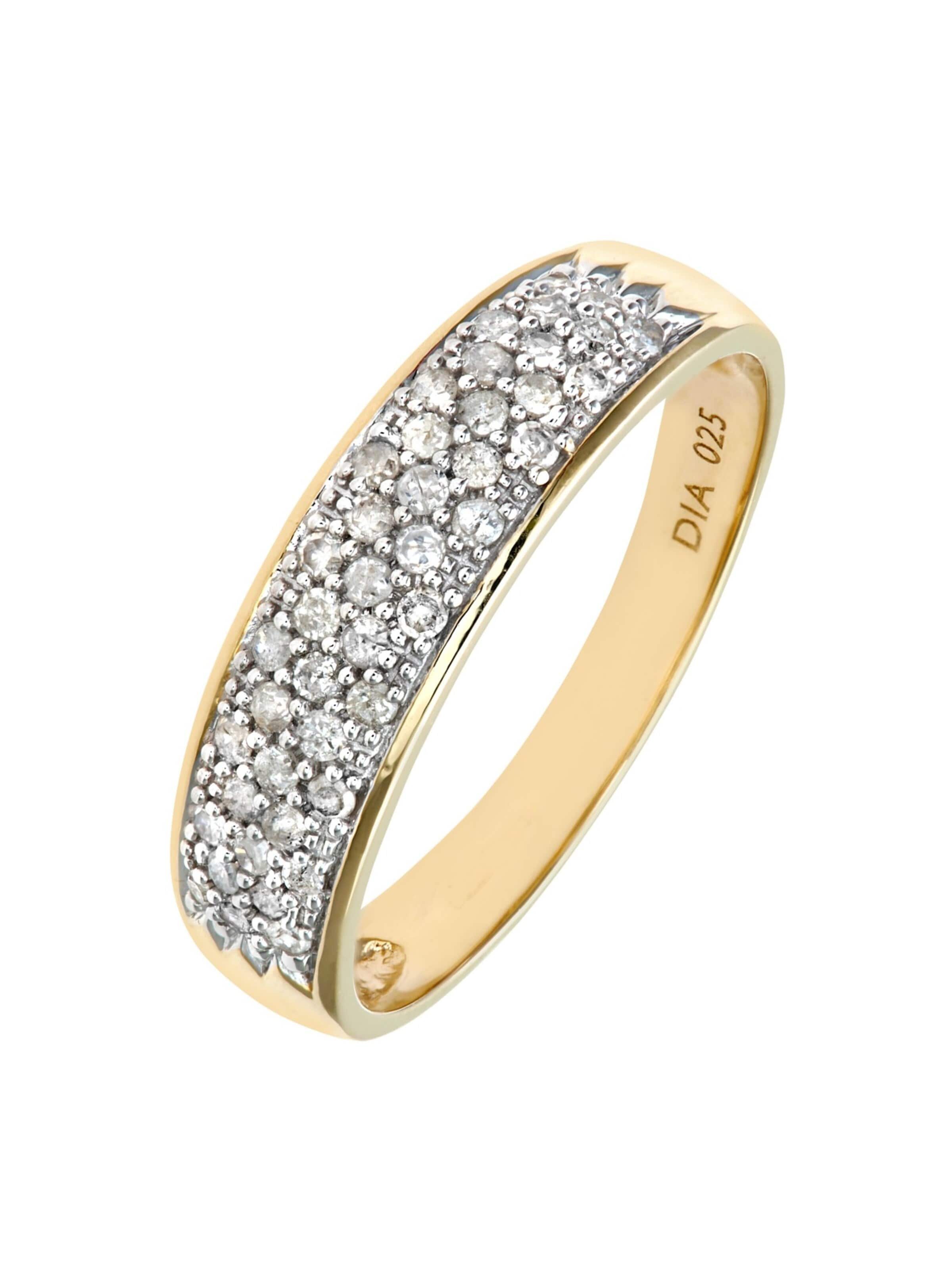 DIAMANT LETERNEL Ring 'Eternity-Ring aus 375 Gelbgold mit 0.25 Karat Diamant' in Gold: front