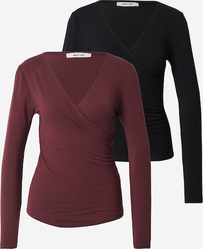 ABOUT YOU Paita 'Natalie' värissä burgundin punainen / musta, Tuotenäkymä