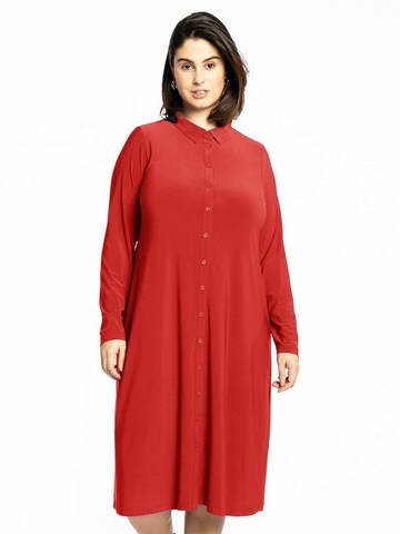 YOEK Blousejurk 'Dolce' in Rood: voorkant