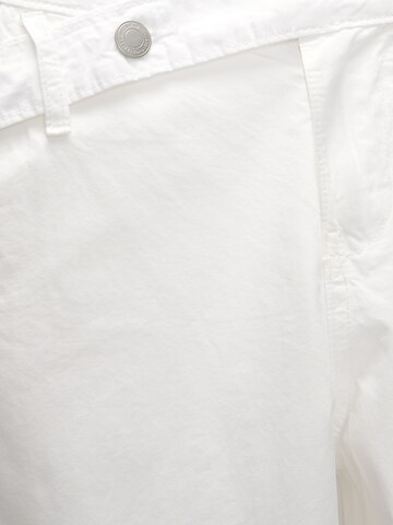 Pull&Bear Široke hlačnice Kargo hlače | bela barva