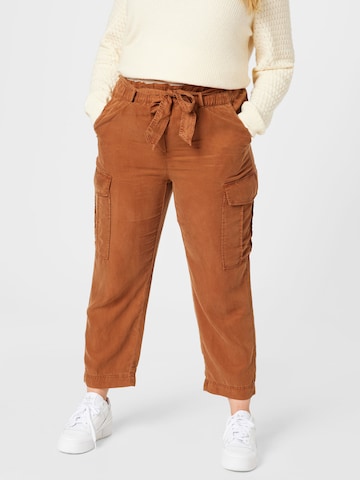 Loosefit Pantalon cargo 'Mia' SAMOON en marron : devant