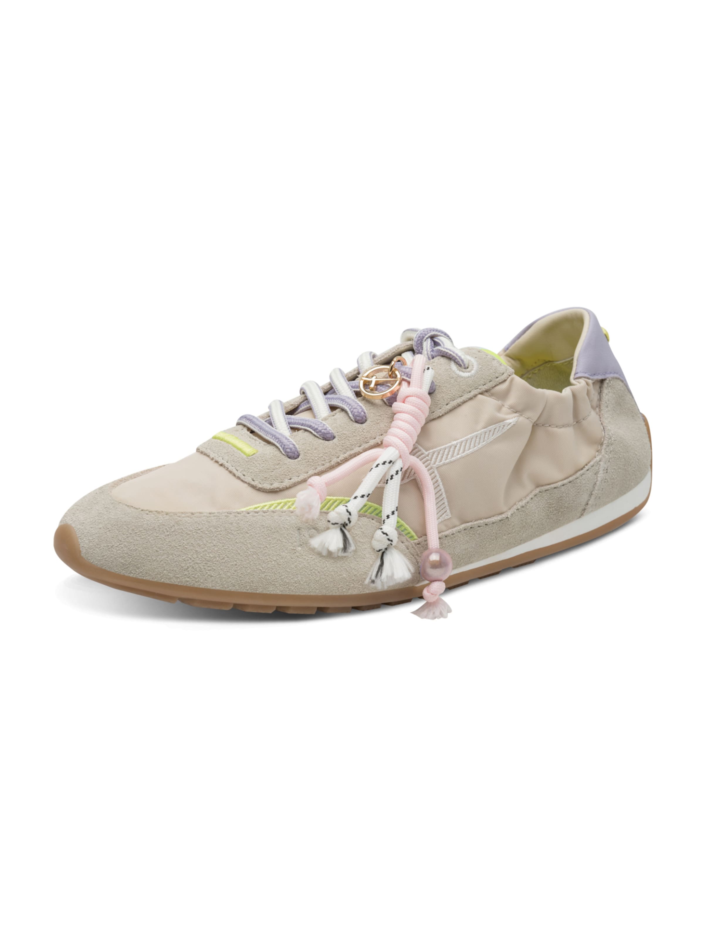 Tamaris Sneakers laag in de kleur Taupe / Donkerbeige / Lichtlila / Wit, Productweergave