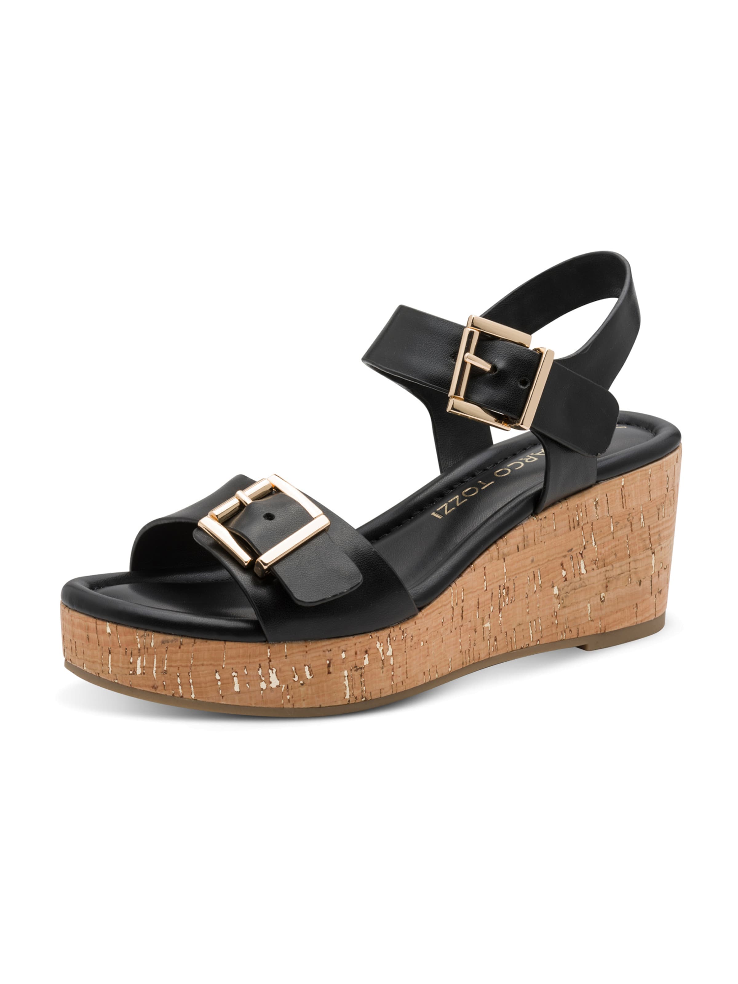 MARCO TOZZI - Sandalias con hebilla en negro: frente