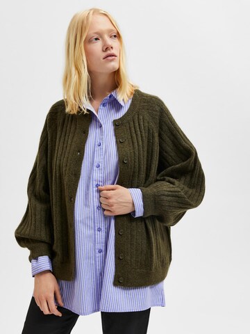 SELECTED FEMME Knit Cardigan 'Mola' in Green