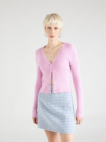 VERO MODA Strickjacke 'HOLLY KARISPUFF' in Pink