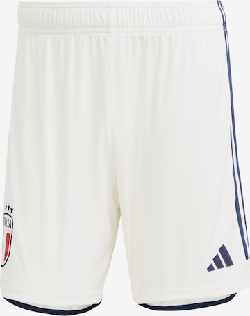 ADIDAS PERFORMANCE Regular Workout Pants 'Italy 23 Away' in White: front