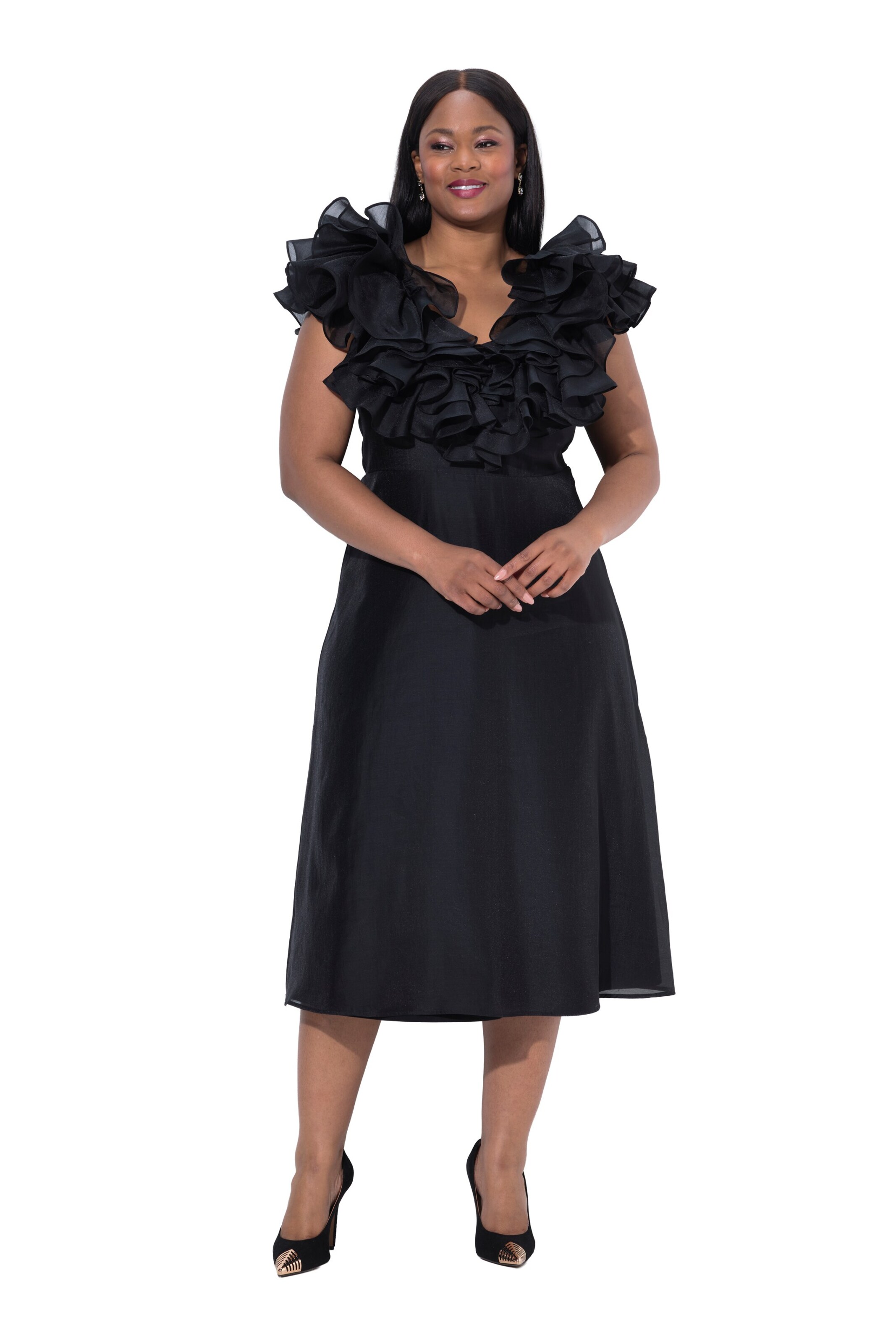 Ulla Popken Dress in Black: front