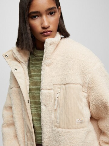 Pull&Bear Fleecejacke in Beige