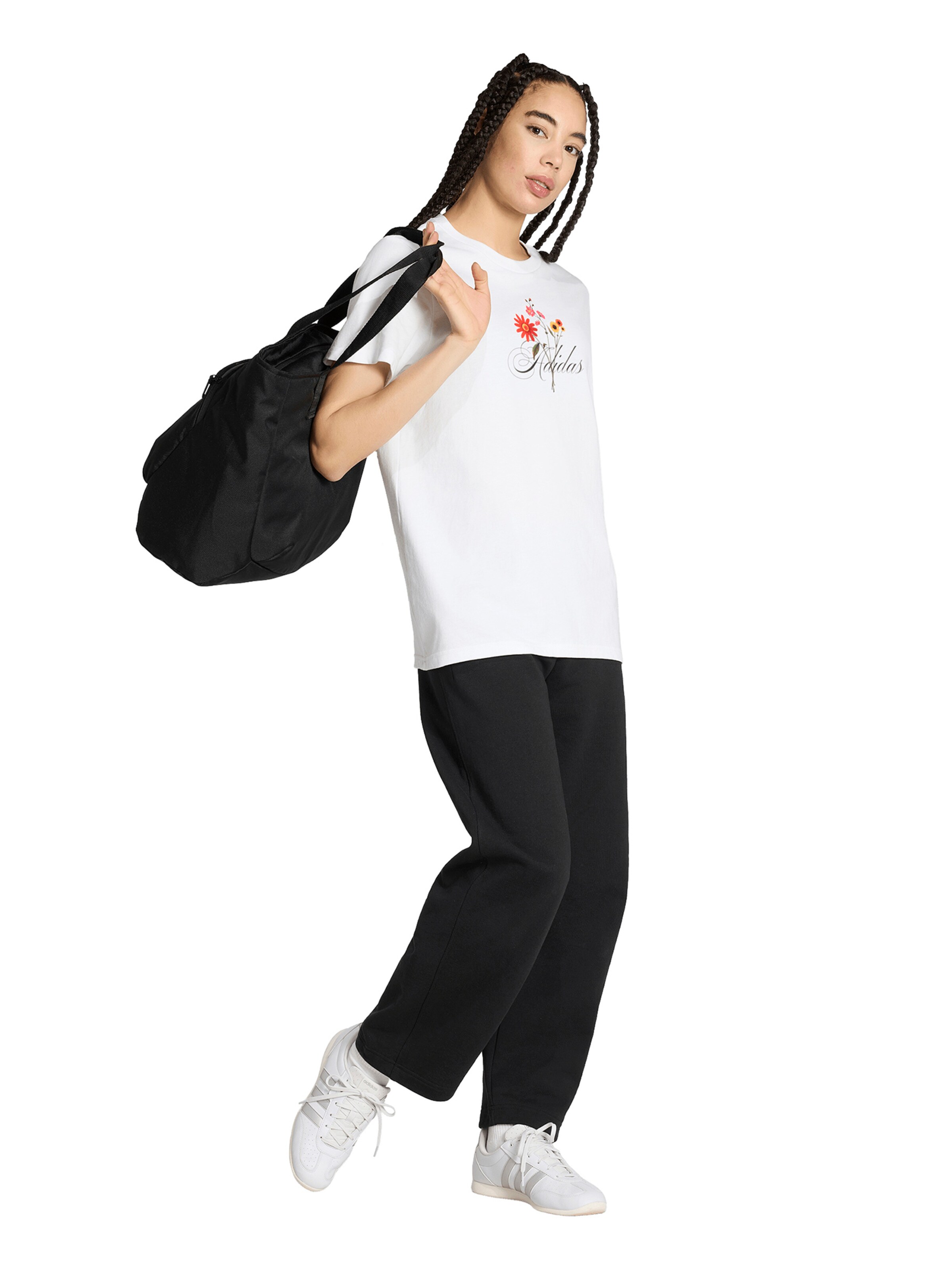 ADIDAS SPORTSWEAR - Camisa funcionais 'FLORAL' em branco