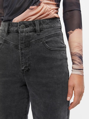 OBJECT Wide leg Jeans 'Sava' in Zwart