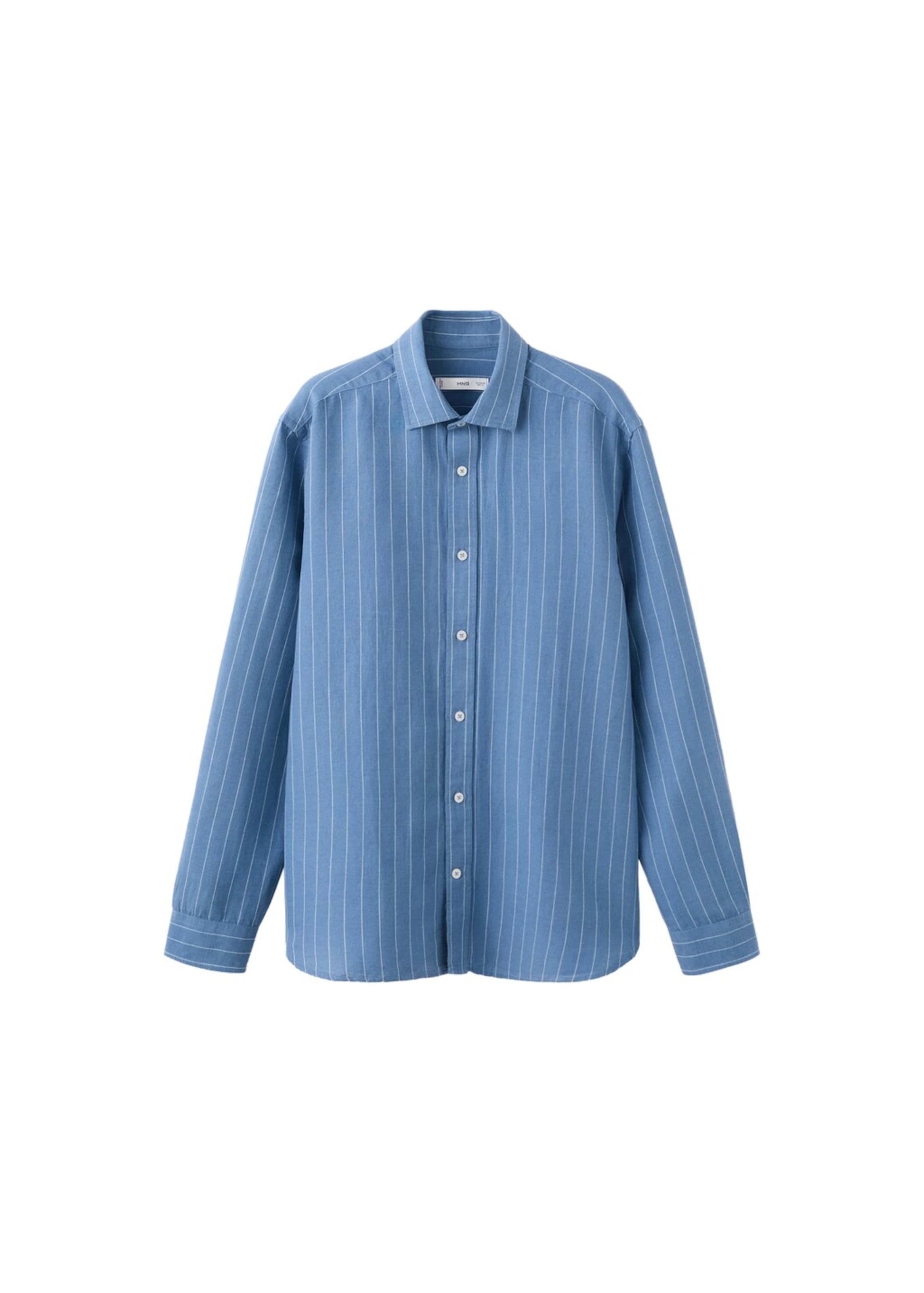 MANGO MAN Regular fit Button Up Shirt 'Rug' in Blue: front