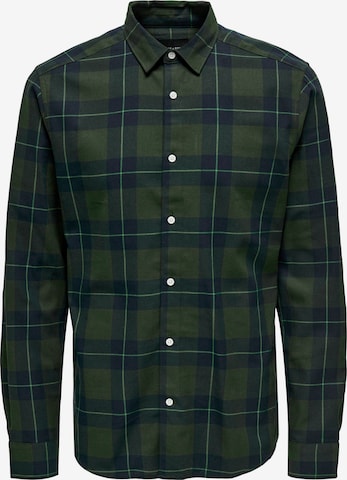 Only & Sons Button Up Shirt 'Ari' in Green: front