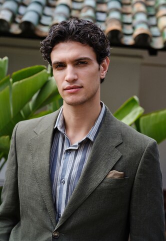Next Slim fit Business-colbert 'Signature' in Groen