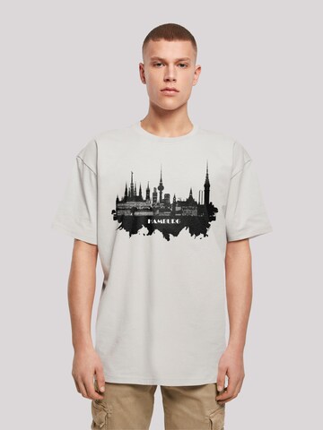 T-Shirt 'Cities Collection - Hamburg skyline' F4NT4STIC en gris : devant