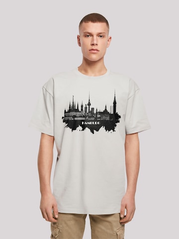 F4NT4STIC Shirt 'Cities Collection - Hamburg skyline' in Grey: front