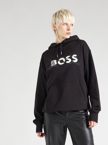 BOSS - Sweatshirt 'Econy1' em preto: frente