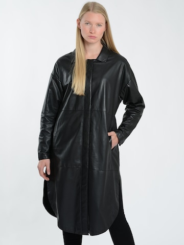 Maze Between-Seasons Coat in Black: front