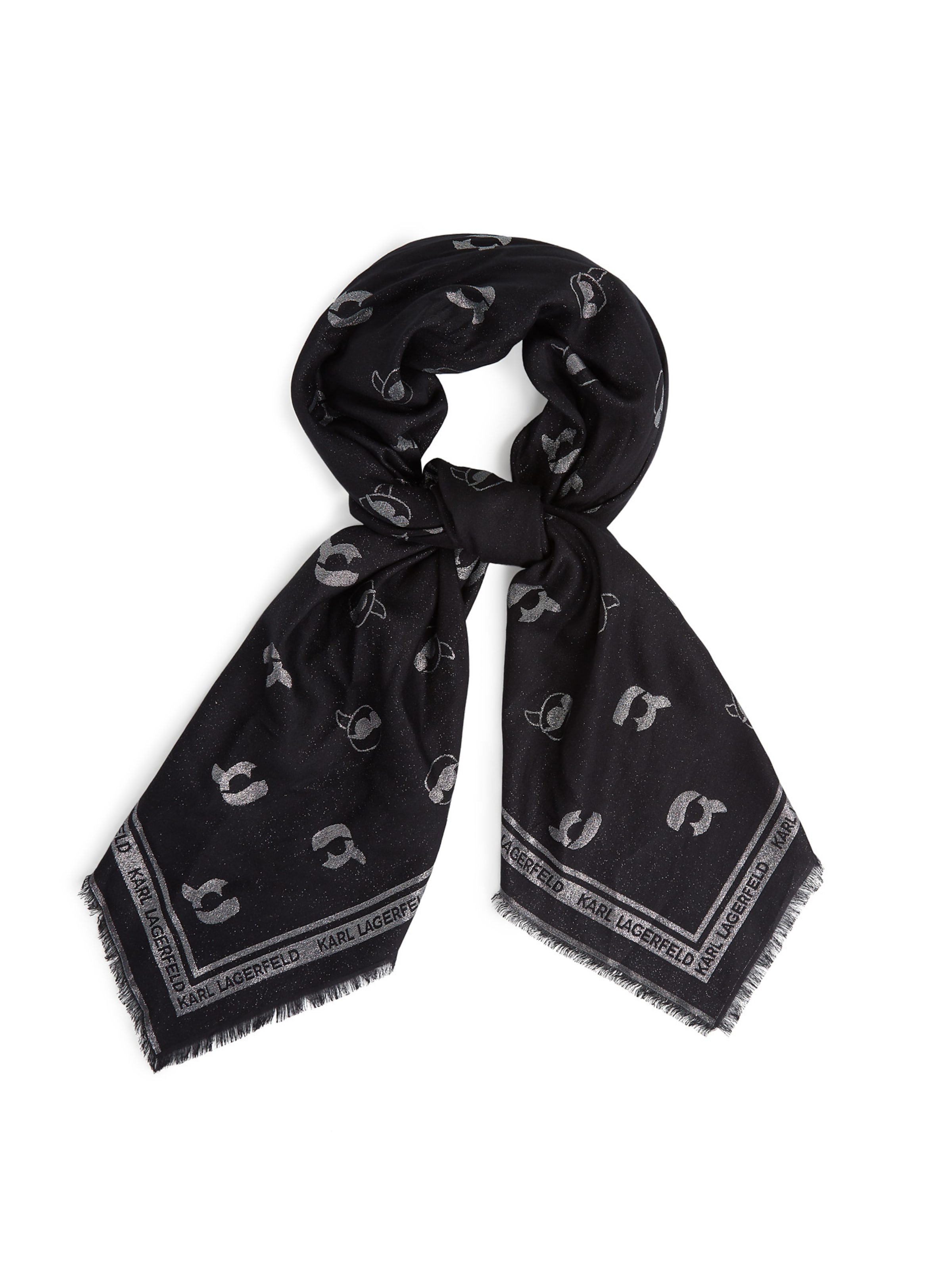 Karl Lagerfeld Платок 'Ikon' в Черный: спереди