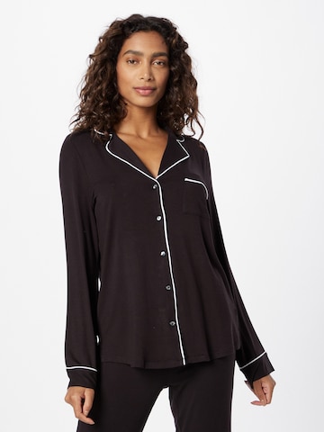 Lindex Pajama Shirt in Black: front