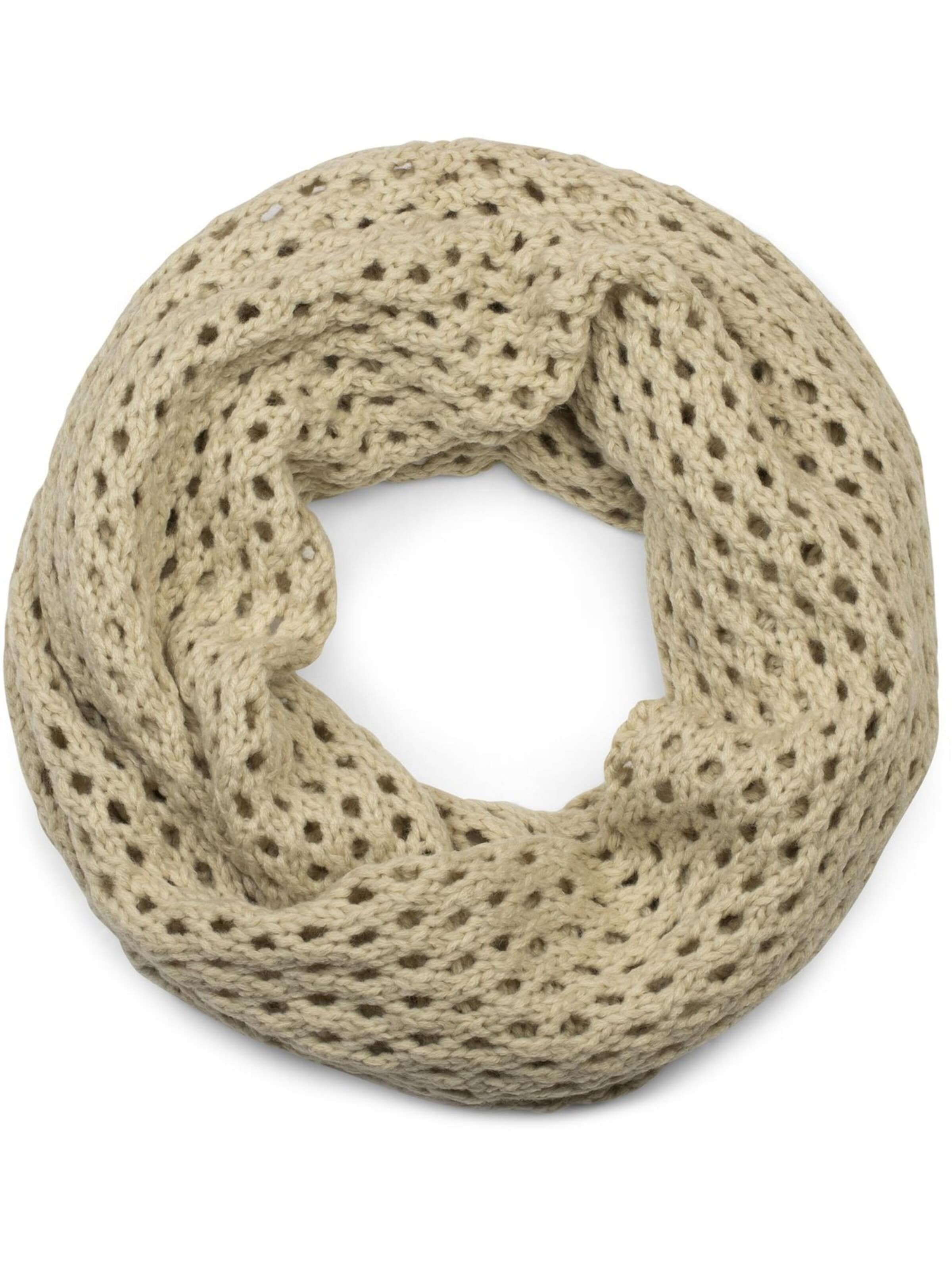 styleBREAKER Schlauchschal 'Strick Loop Schal mit Loch Muster'‌‌‌‌‌‌‌ in Beige: Vorderseite