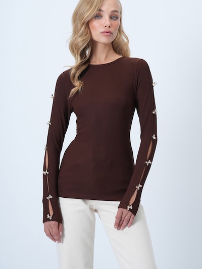 Tricou Trend Alaçatı Stili pe maro închis, Vizualizare produs