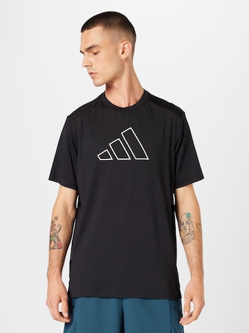 ADIDAS PERFORMANCE - Camiseta funcional 'Train Icons' en negro: frente