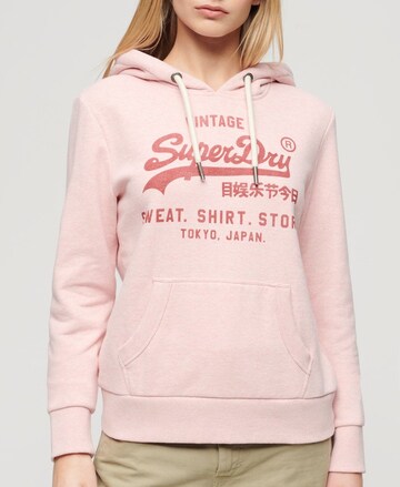 Sweat-shirt 'Heritage' Superdry en rose : devant