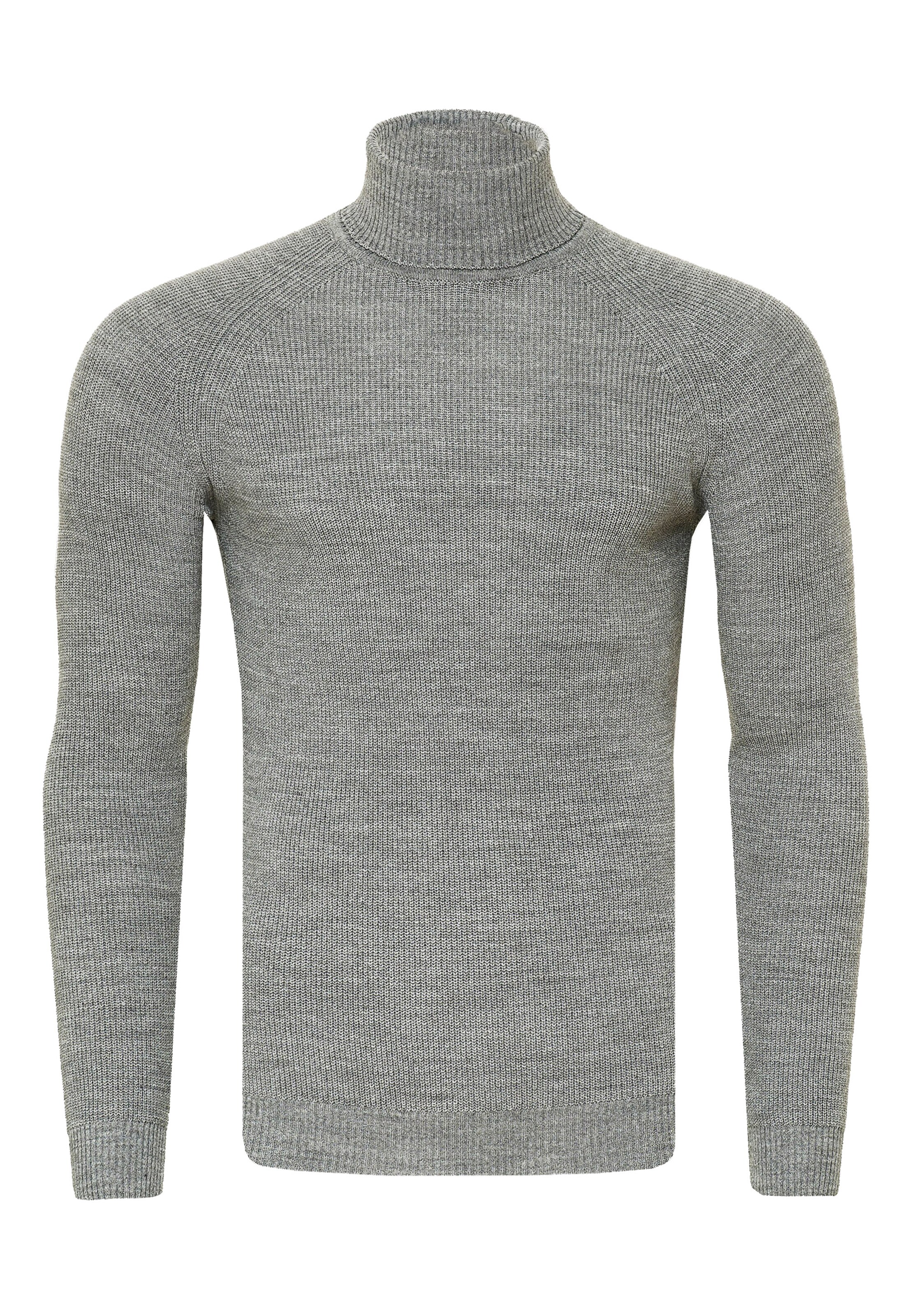 Rusty Neal Pullover mit stilvollem Rollkragen in Grau: Vorderseite