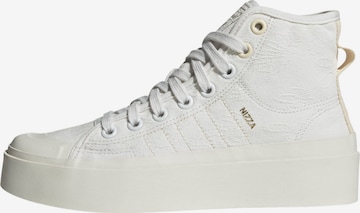 ADIDAS ORIGINALS - Sapatilhas altas 'Nizza Bonega' em branco: frente