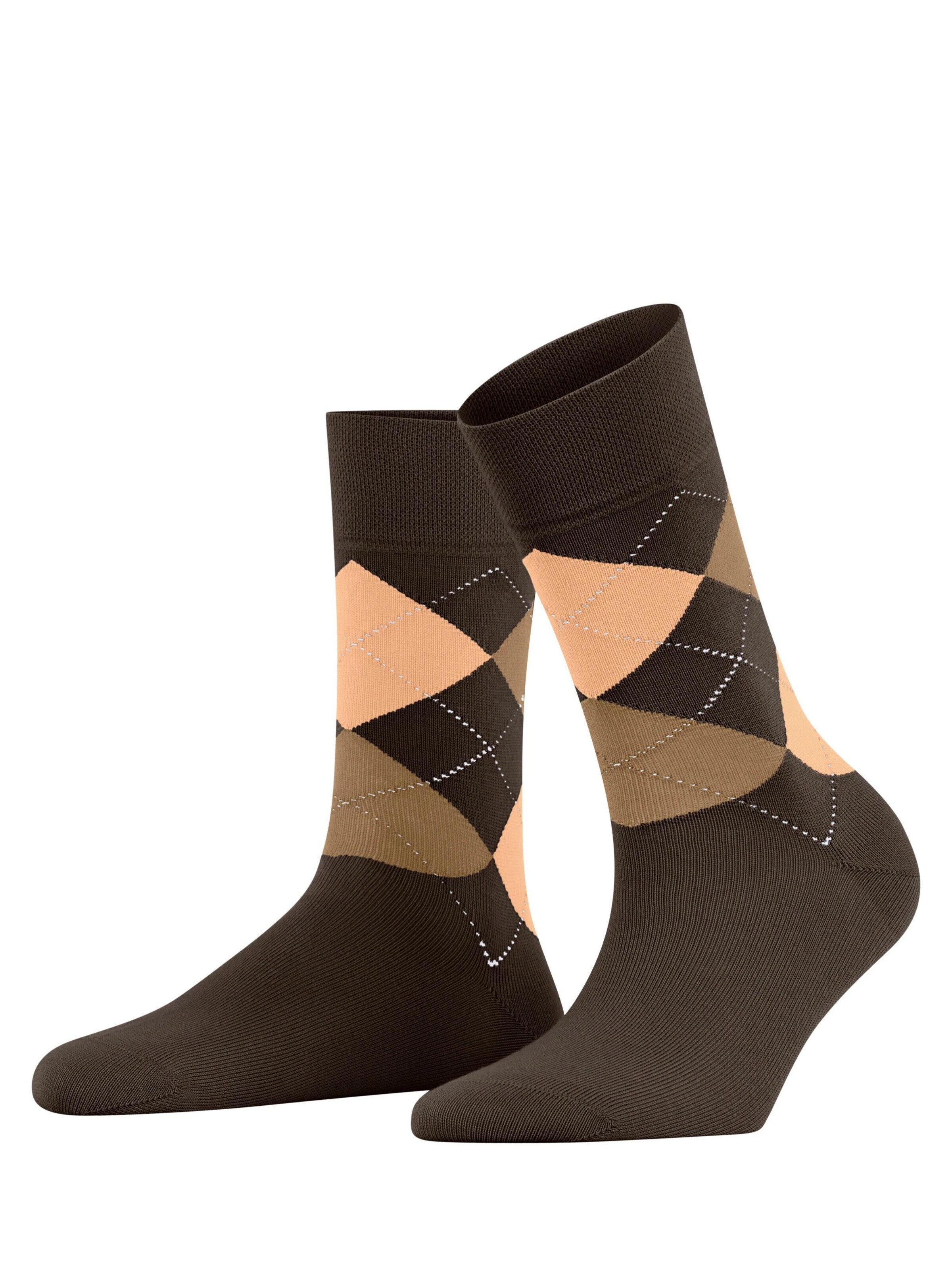 FALKE Socken 'Sensitive Argyle'‌‌‌‌‌ in Braun: Vorderseite