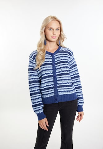 IZIA Gebreid vest 'Eyota' in Blauw: voorkant