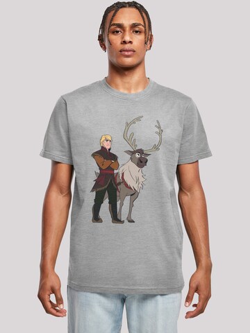 T-Shirt 'Disney Frozen 2 Sven And Kristoff' F4NT4STIC en gris : devant