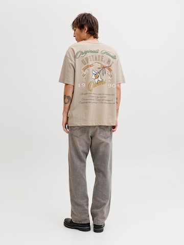 JACK & JONES T-Shirt 'JORUpstate' in Beige