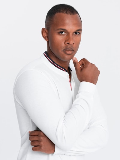 Ombre Button Up Shirt 'OM-SHCS-0178' in Red / Black / White, Item view